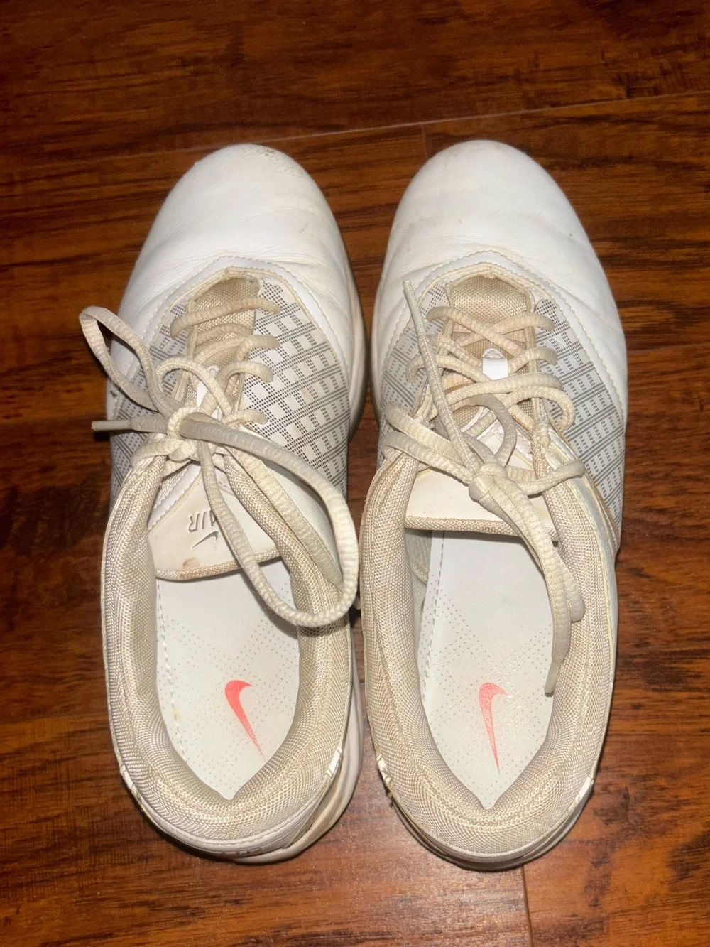 Nike Golf Air Embellish Spiked Golf Shoes White Gray Cleat Trainers with Box